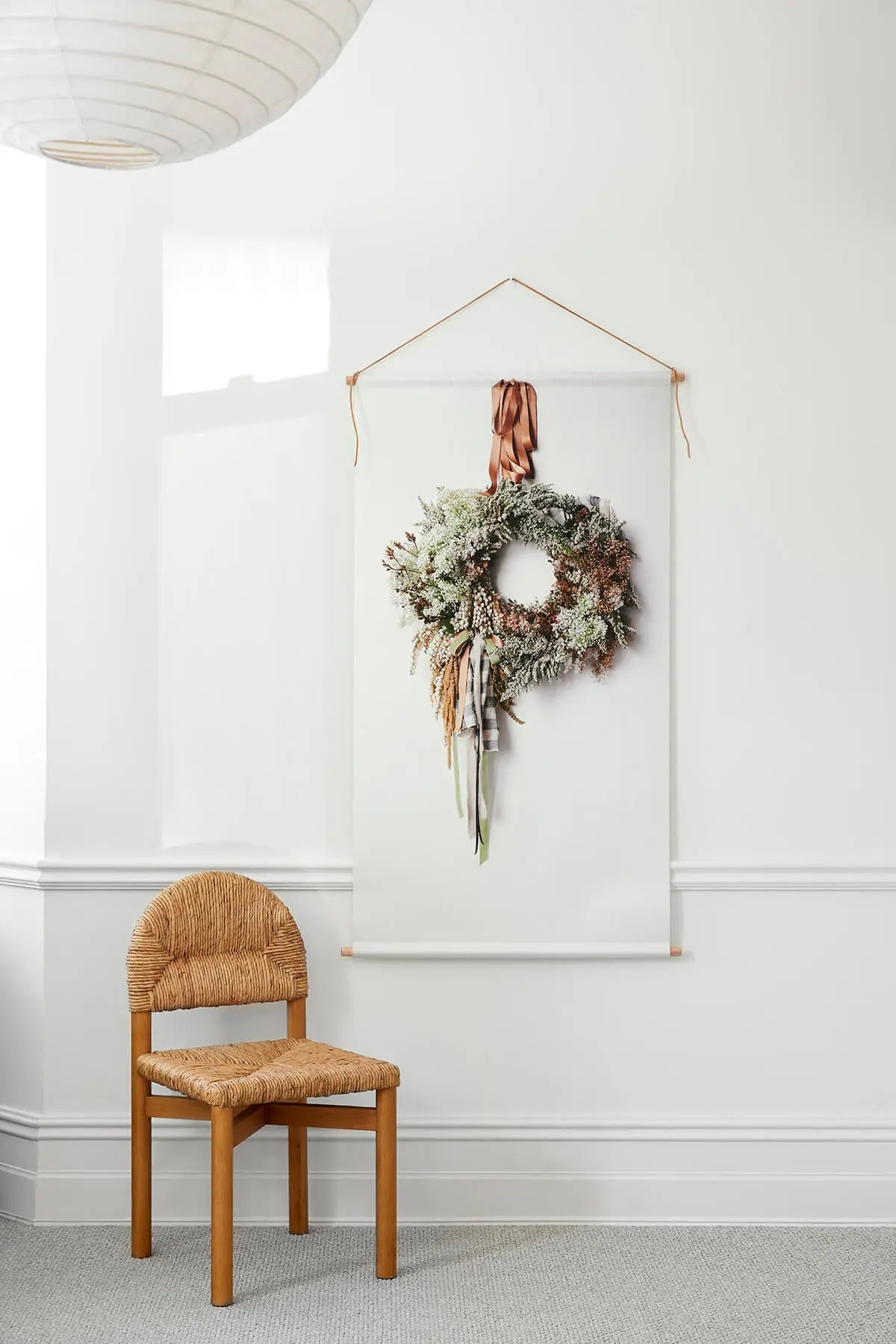 Country Style Wreath - Canvas Wall Hanging