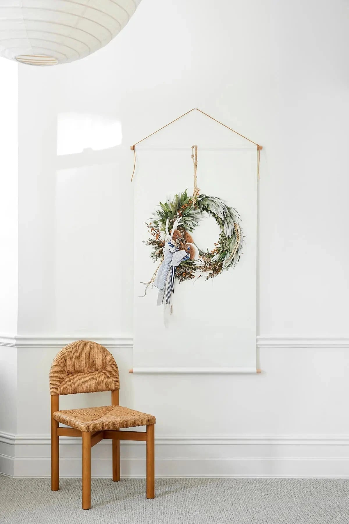 Austin Bloom Wall Hanging Standard | 760 mm x 1410 mm Coastal Style Wreath - Canvas Wall Hanging