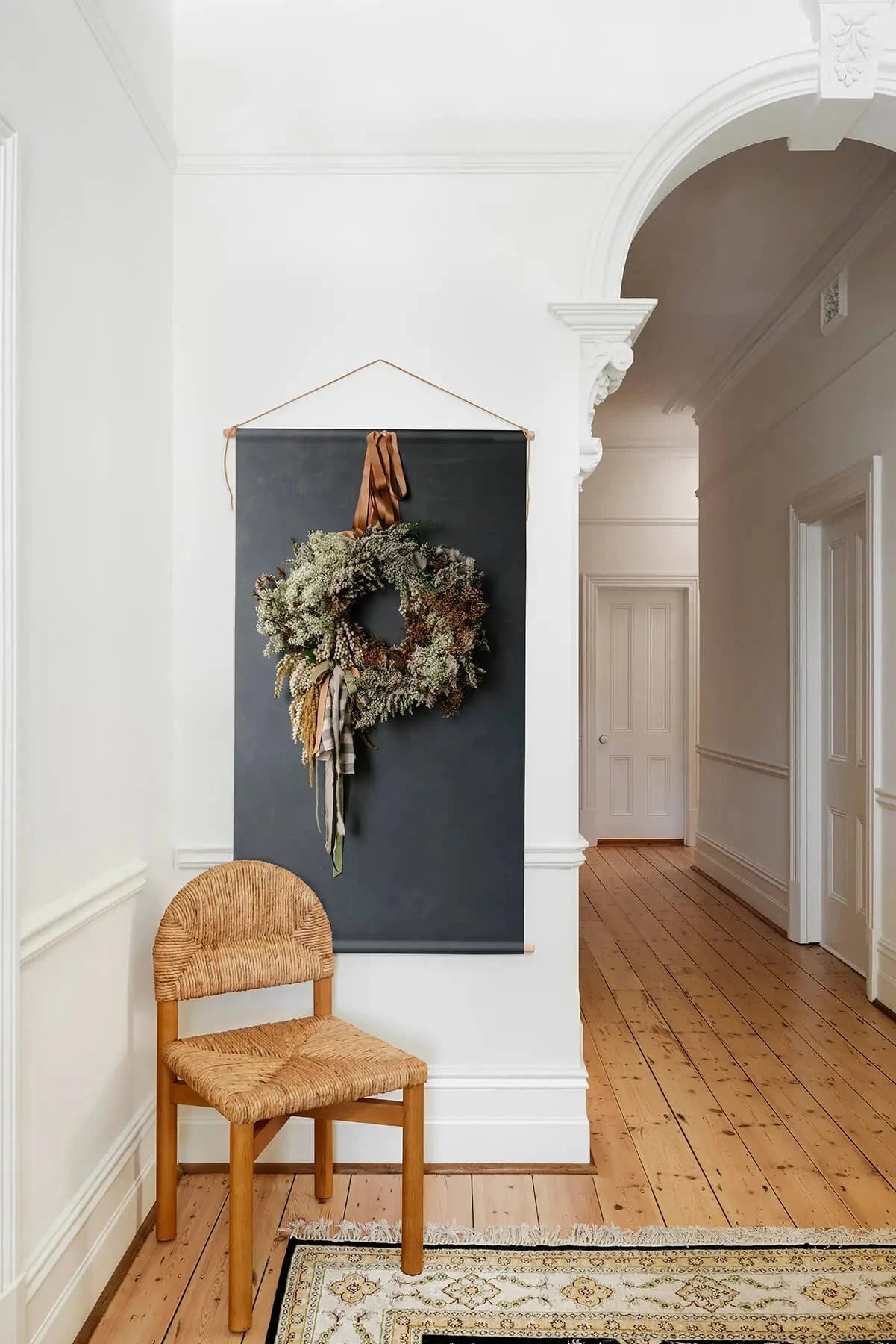 Austin Bloom Wall Hanging Standard | 760 mm x 1410 mm Country Style Dark Wreath