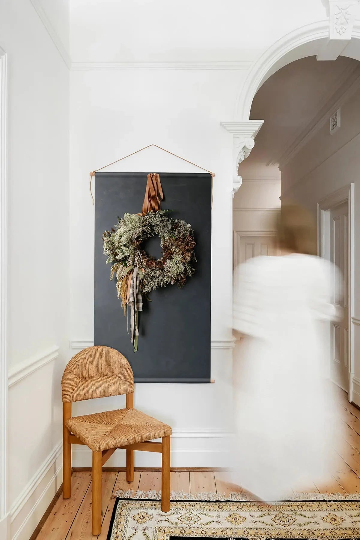 Austin Bloom Wall Hanging Standard | 760 mm x 1410 mm Country Style Dark Wreath