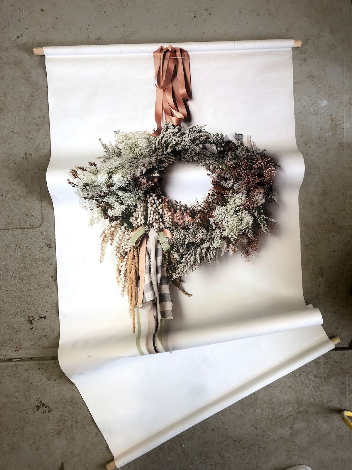 Austin Bloom Wall Hanging Standard | 760 mm x 1410 mm Country Style Wreath - Canvas Wall Hanging