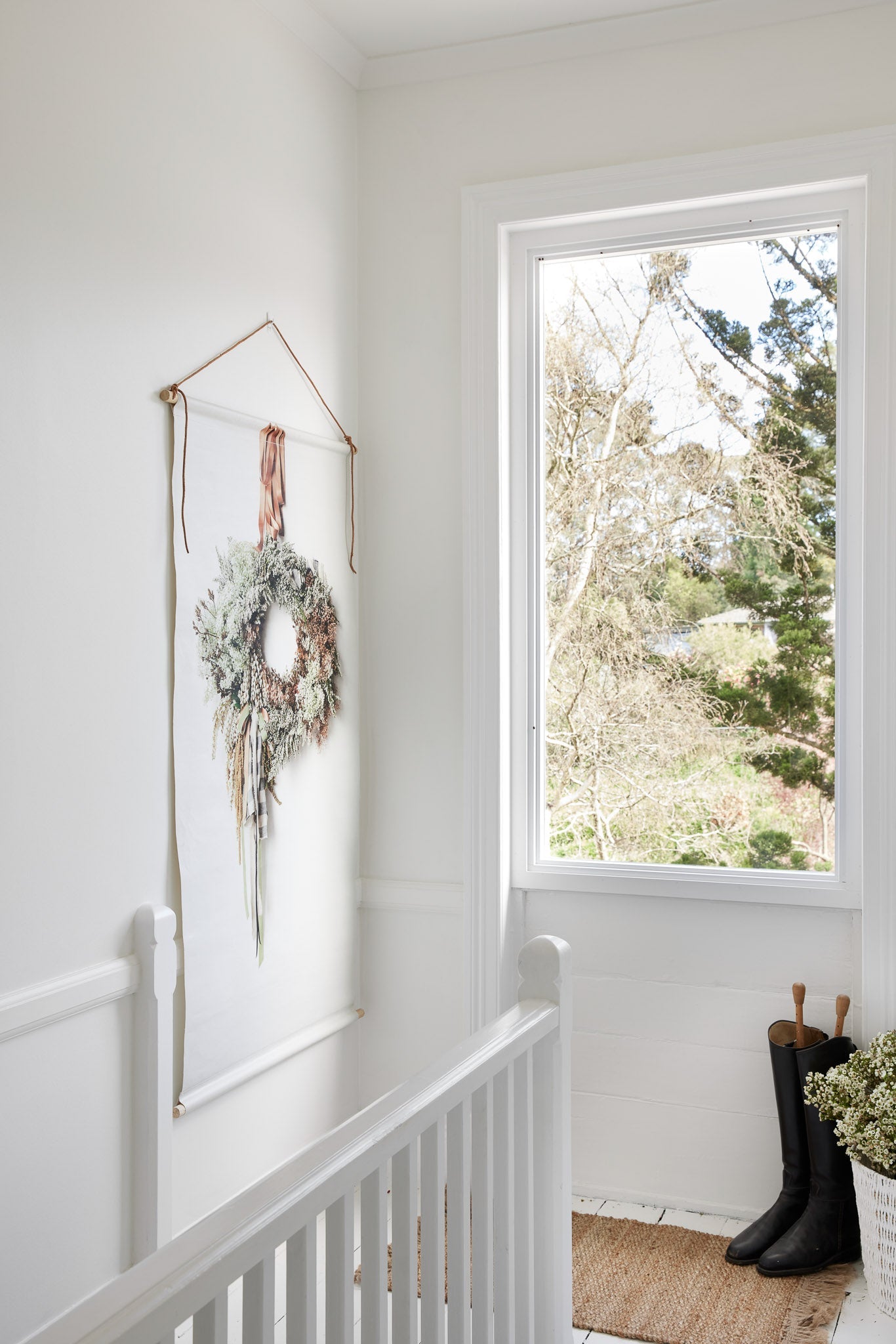 Austin Bloom Wall Hanging Standard | 760 mm x 1410 mm Country Style Wreath - Canvas Wall Hanging