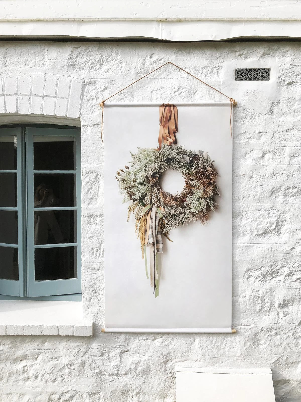 Austin Bloom Wall Hanging Standard | 760 mm x 1410 mm Country Style Wreath - Canvas Wall Hanging