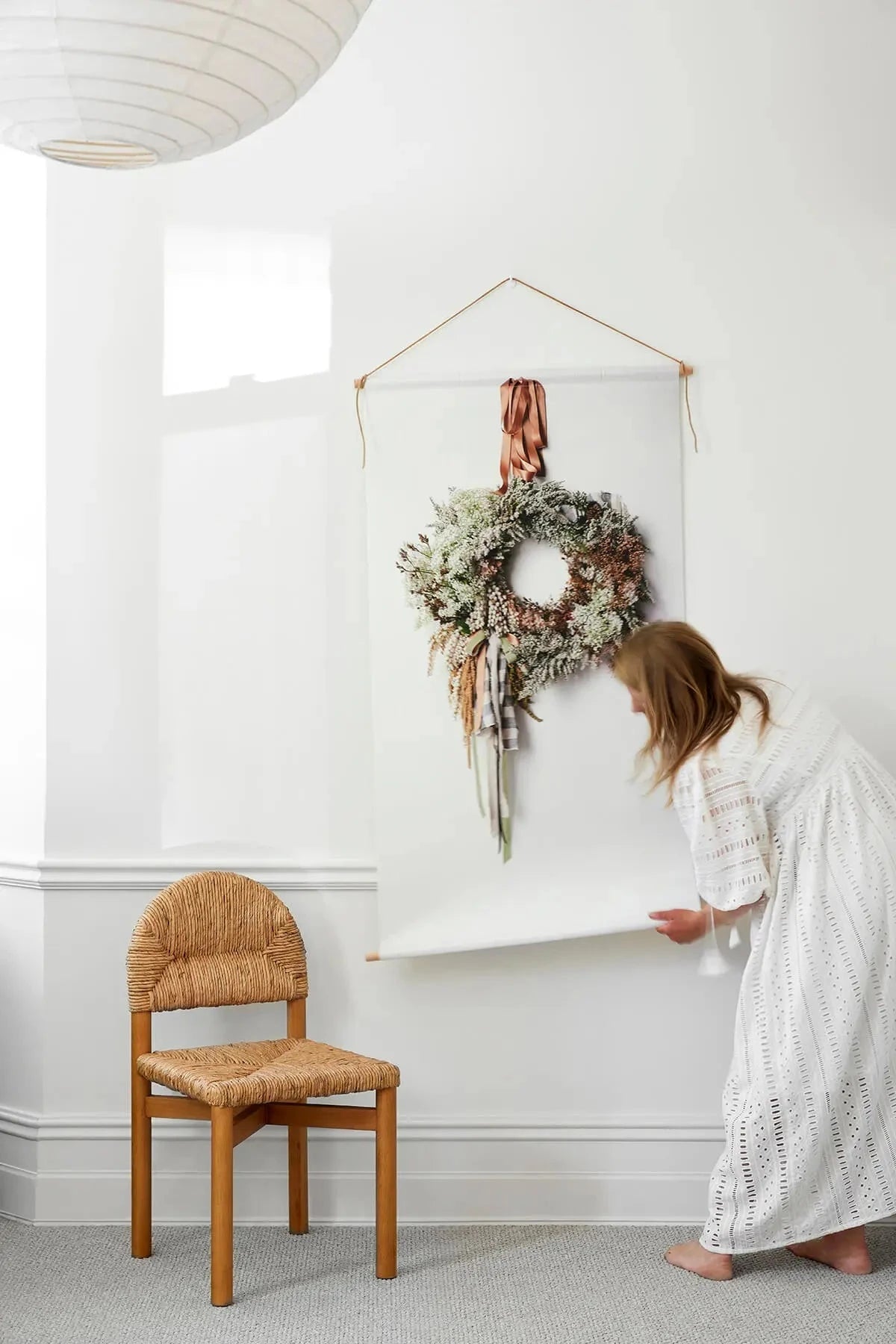 Austin Bloom Wall Hanging Standard | 760 mm x 1410 mm Country Style Wreath - Canvas Wall Hanging