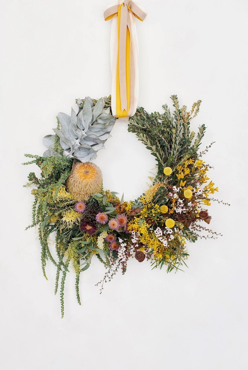Austin Bloom Wall Hanging Standard | 760 mm x 1410 mm Native Style Wreath - Canvas Wall Hanging