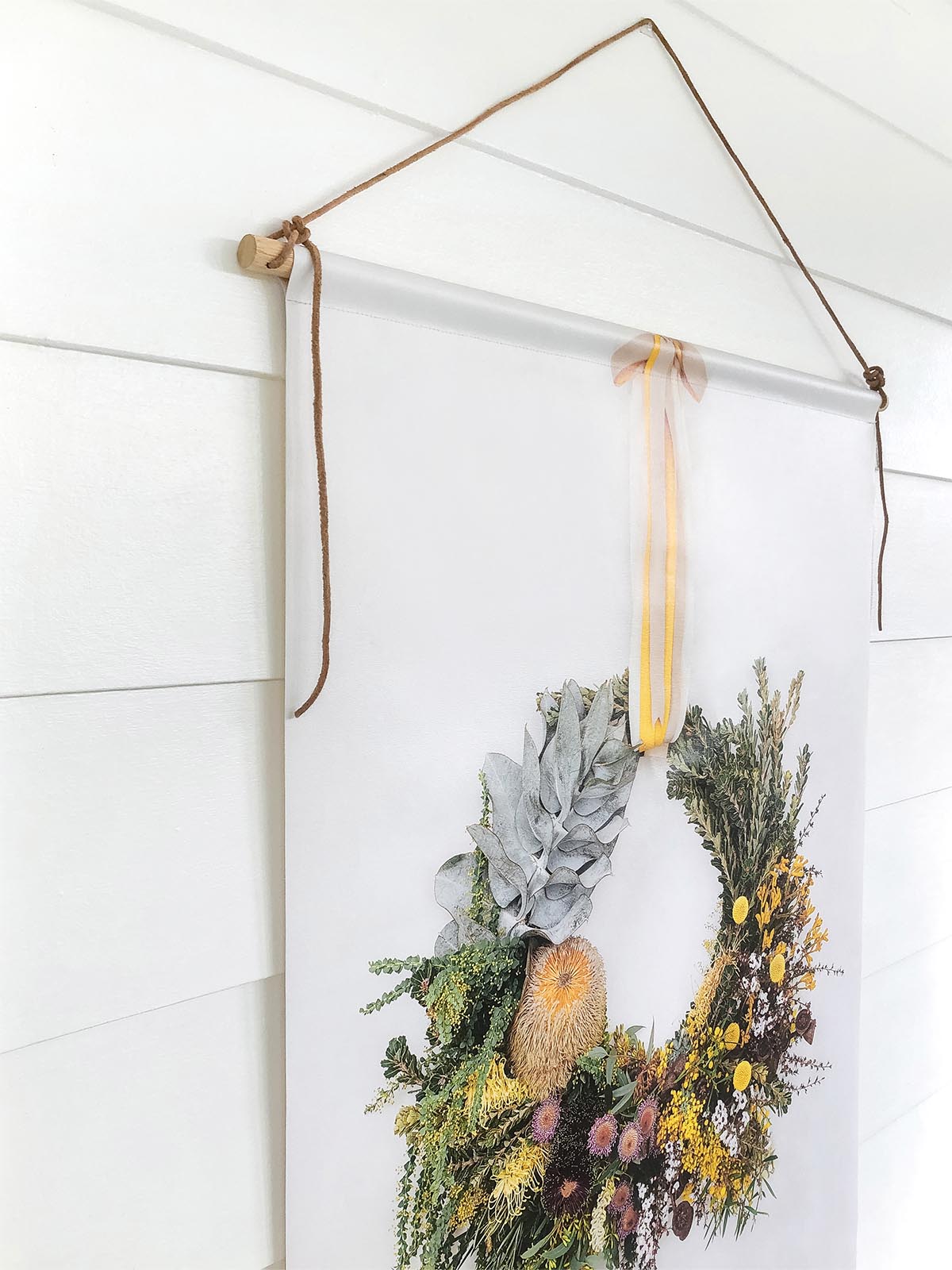 Austin Bloom Wall Hanging Standard | 760 mm x 1410 mm Native Style Wreath - Canvas Wall Hanging